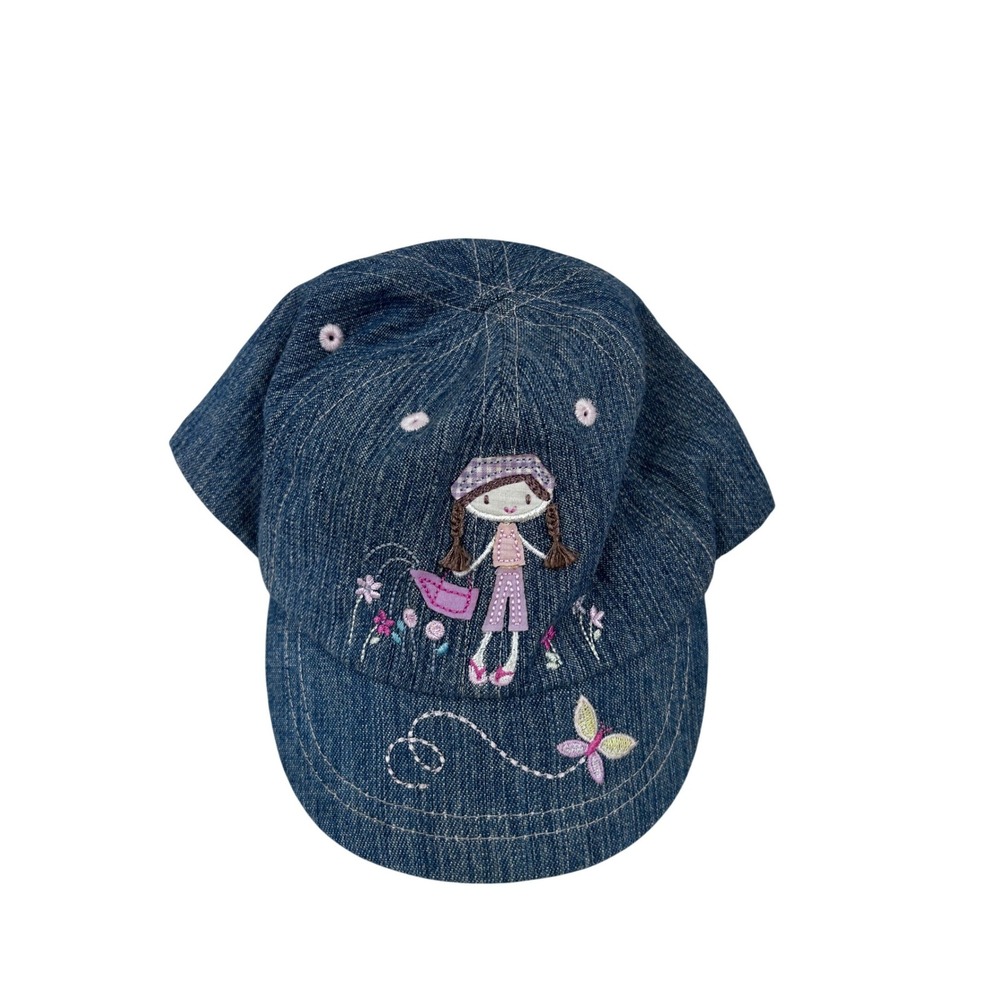 Next Denim‎ Baseball Cap 12M-2Y Blue Embroidered Garden Girl Kids Hat